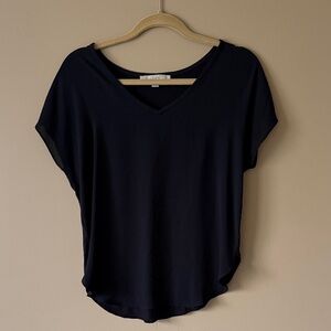 LOFT Black V-Neck Short Sleeve Tee